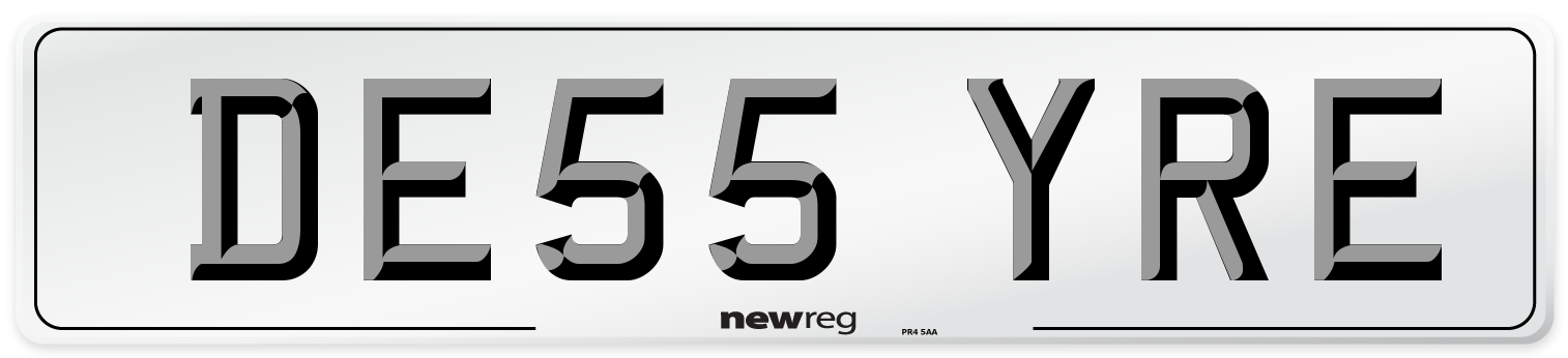 DE55 YRE Number Plate from New Reg